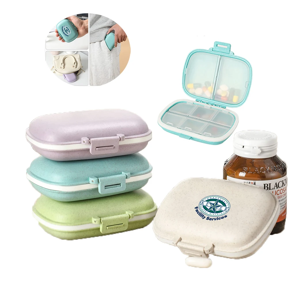 Daily Pill Organizer, 8 Compartments Portable Pill Case 1