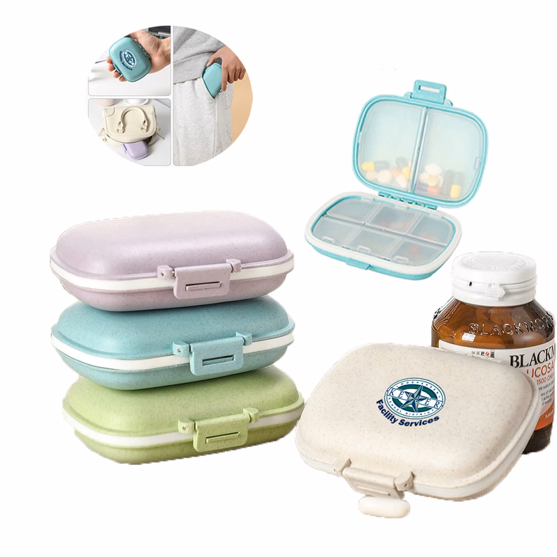 Daily Pill Organizer, 8 Compartments Portable Pill Case
