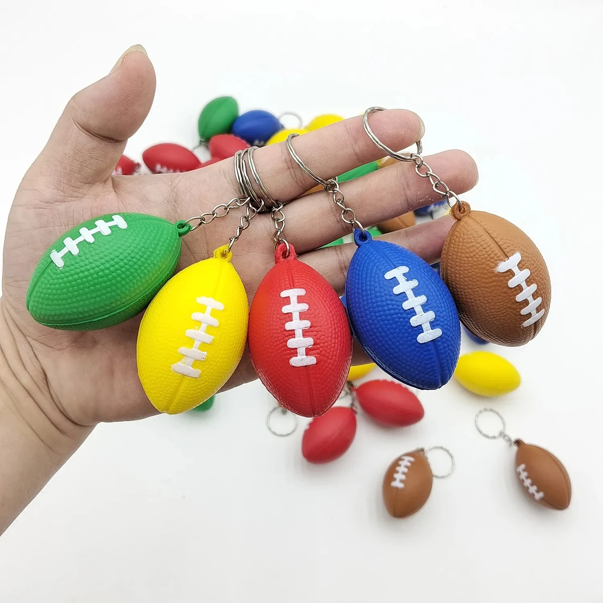 Customized PU Football Keychain 1