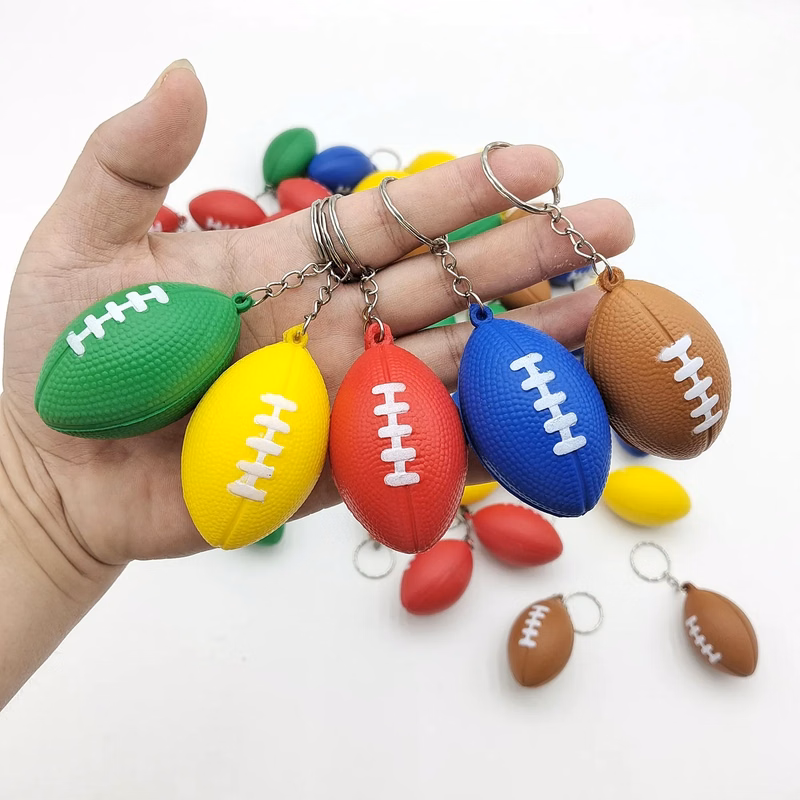 Customized PU Football Keychain