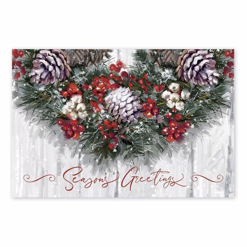 Winter Wreath Holiday Postcards