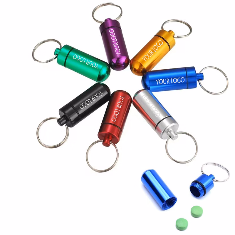Waterproof Keychain Mini Pill Container   MOQ 100pcs