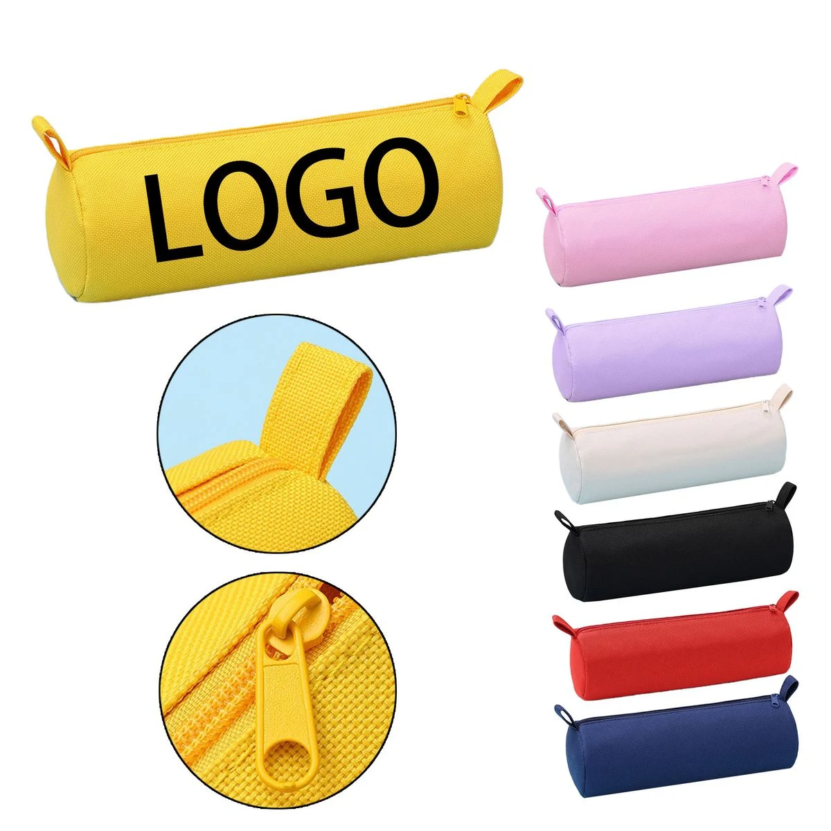 Large Capacity Solid Color Zipper Pen Pouch 1