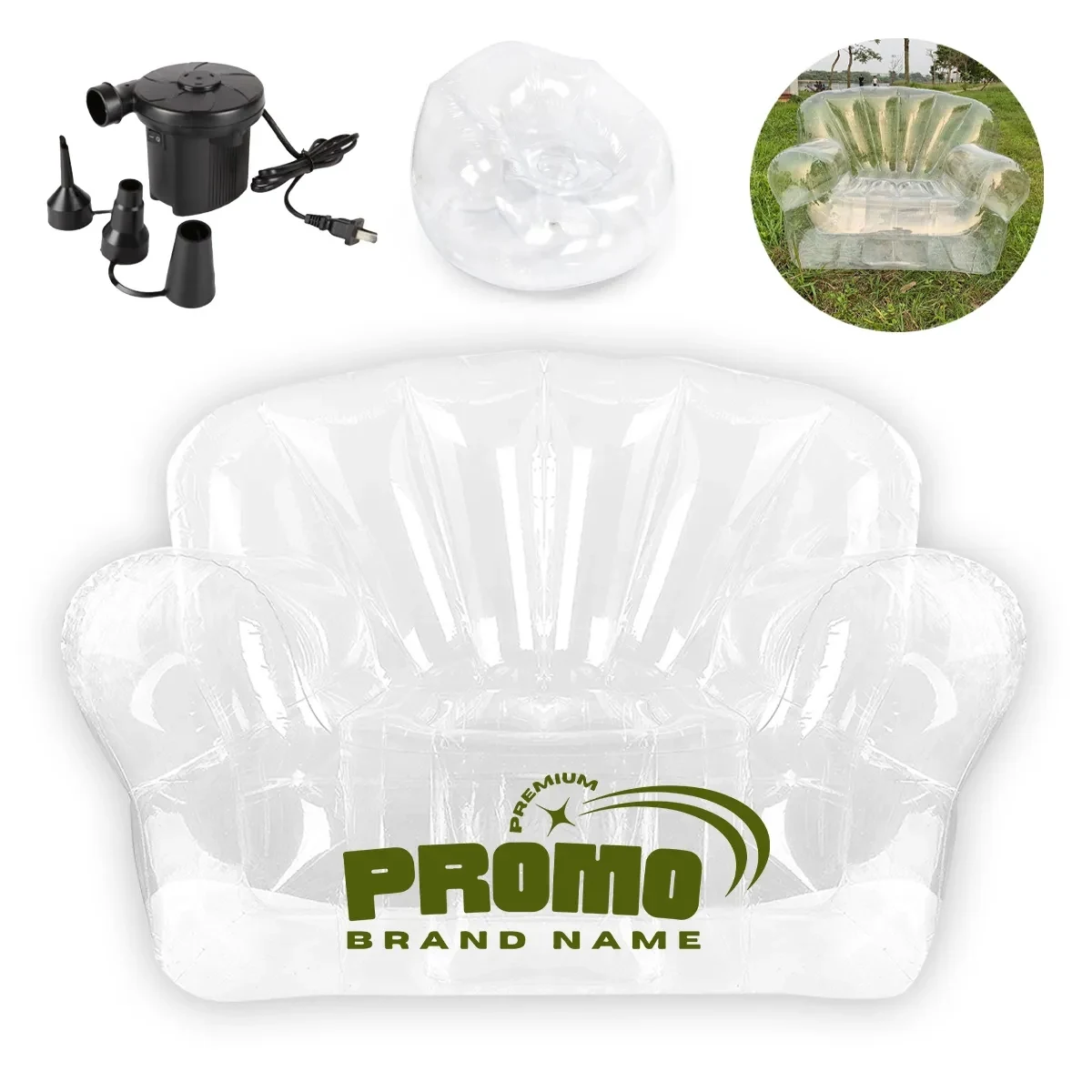 Transparent Clear Inflatable Chair Sofa Seat 1