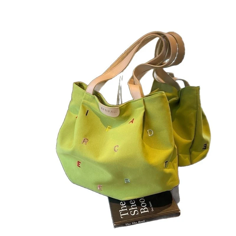 Embroidered Letter Canvas Tote Bag, custom tote bag with logo imprint 1