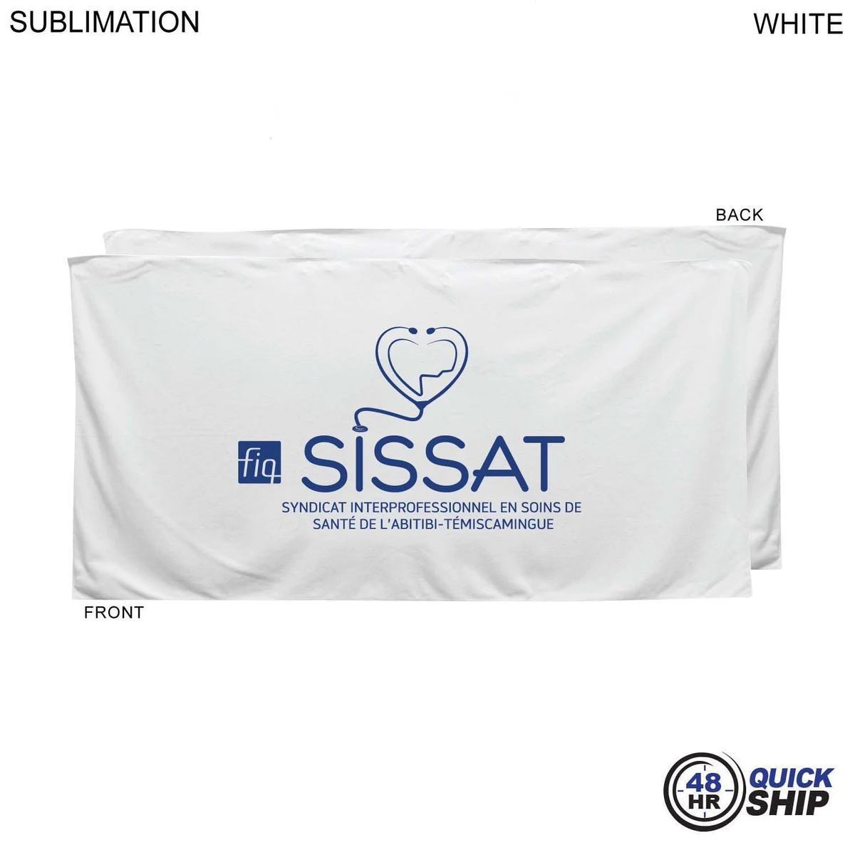 48 Hr Quick Ship - Heavier weight, Plush Velour Terry Cotton Blend White Beach Towel, 30x60 1
