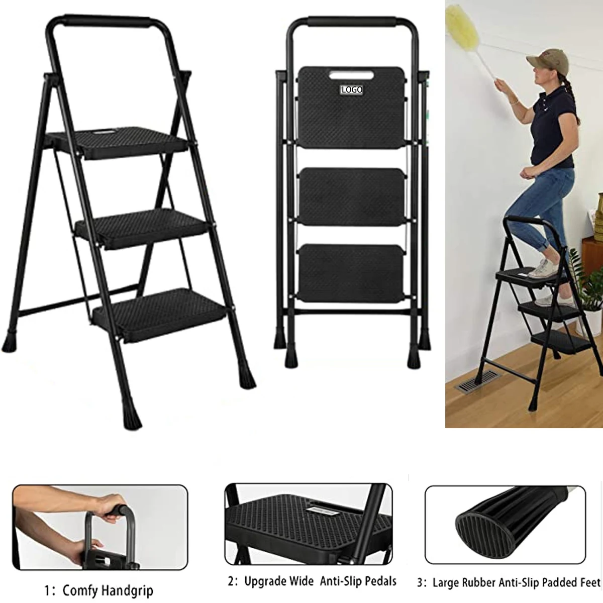 3 Step Ladder Portable Step Stool 1