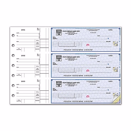 High security 3-on-a-page Voucher checks