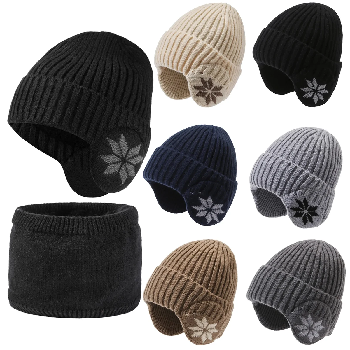 Knitted Wool Hat With Ear Muffs 1