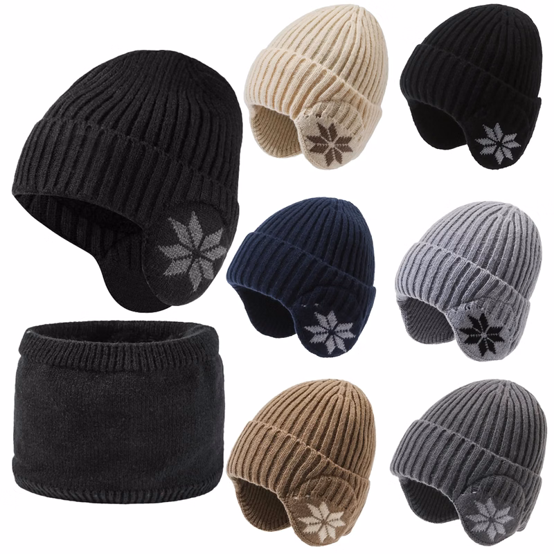 Knitted Wool Hat With Ear Muffs