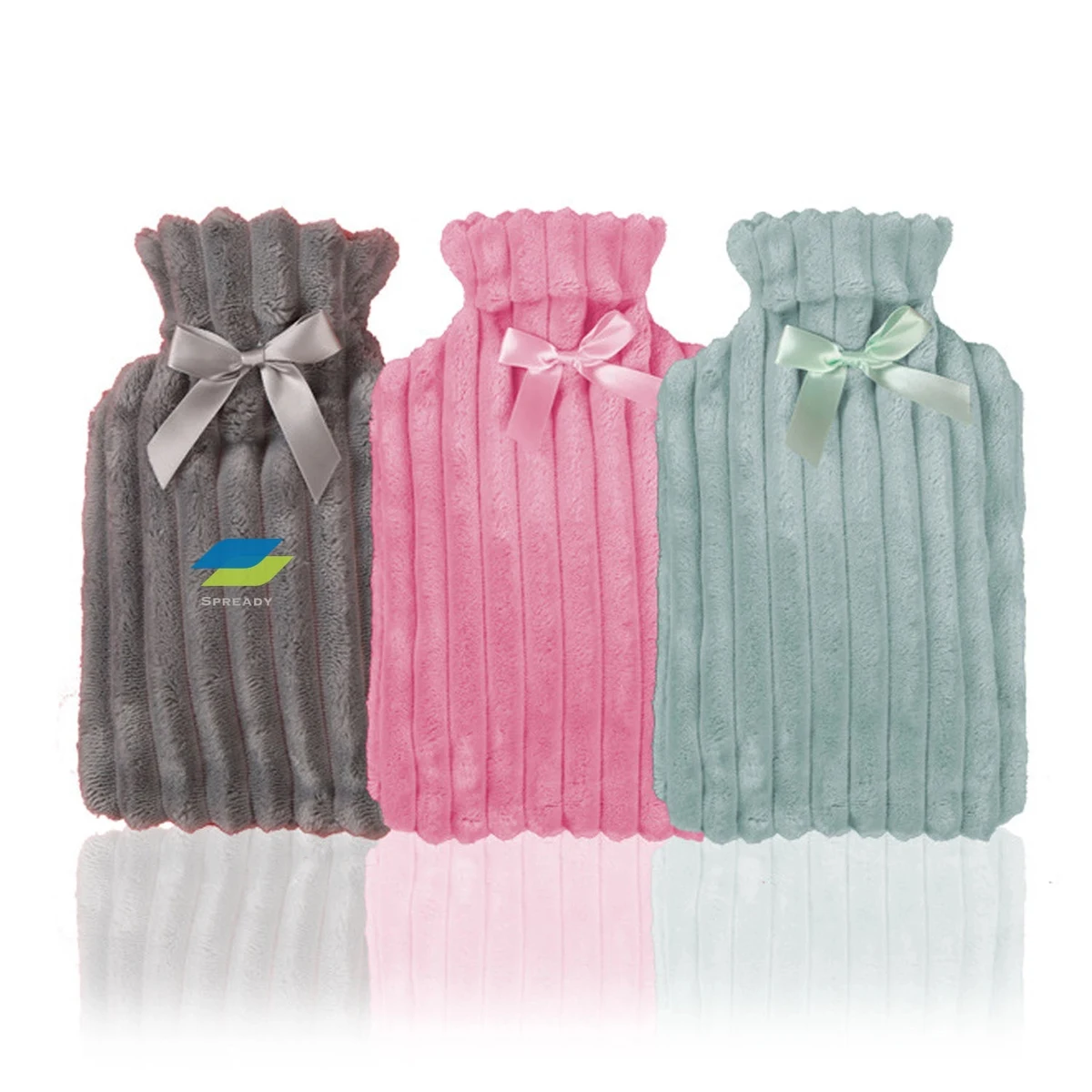 Hot Water Bottle With Fluffy Coral Fleece Cover 1