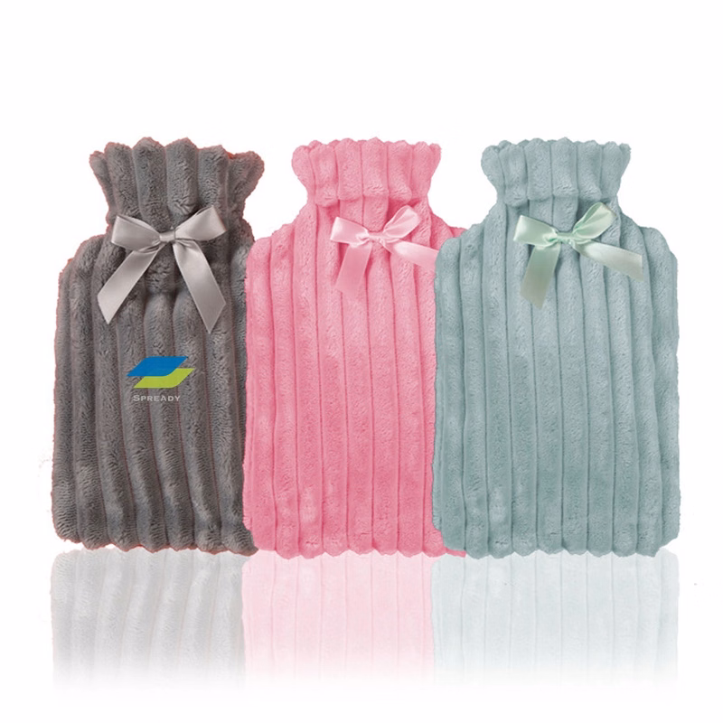 Hot Water Bottle With Fluffy Coral Fleece Cover