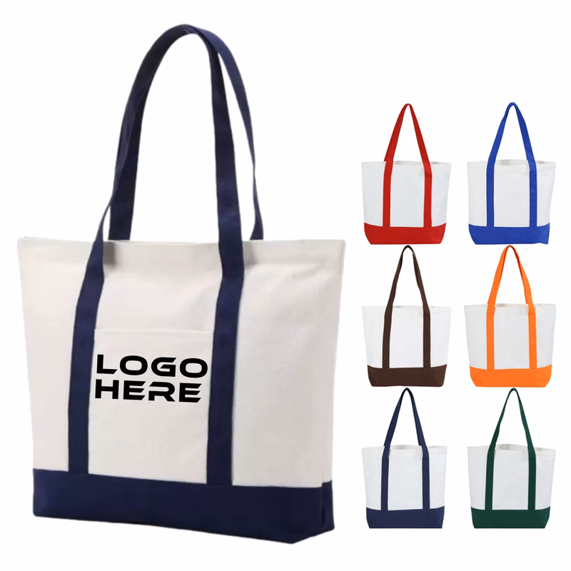 Large Canvas Boat Tote Bag