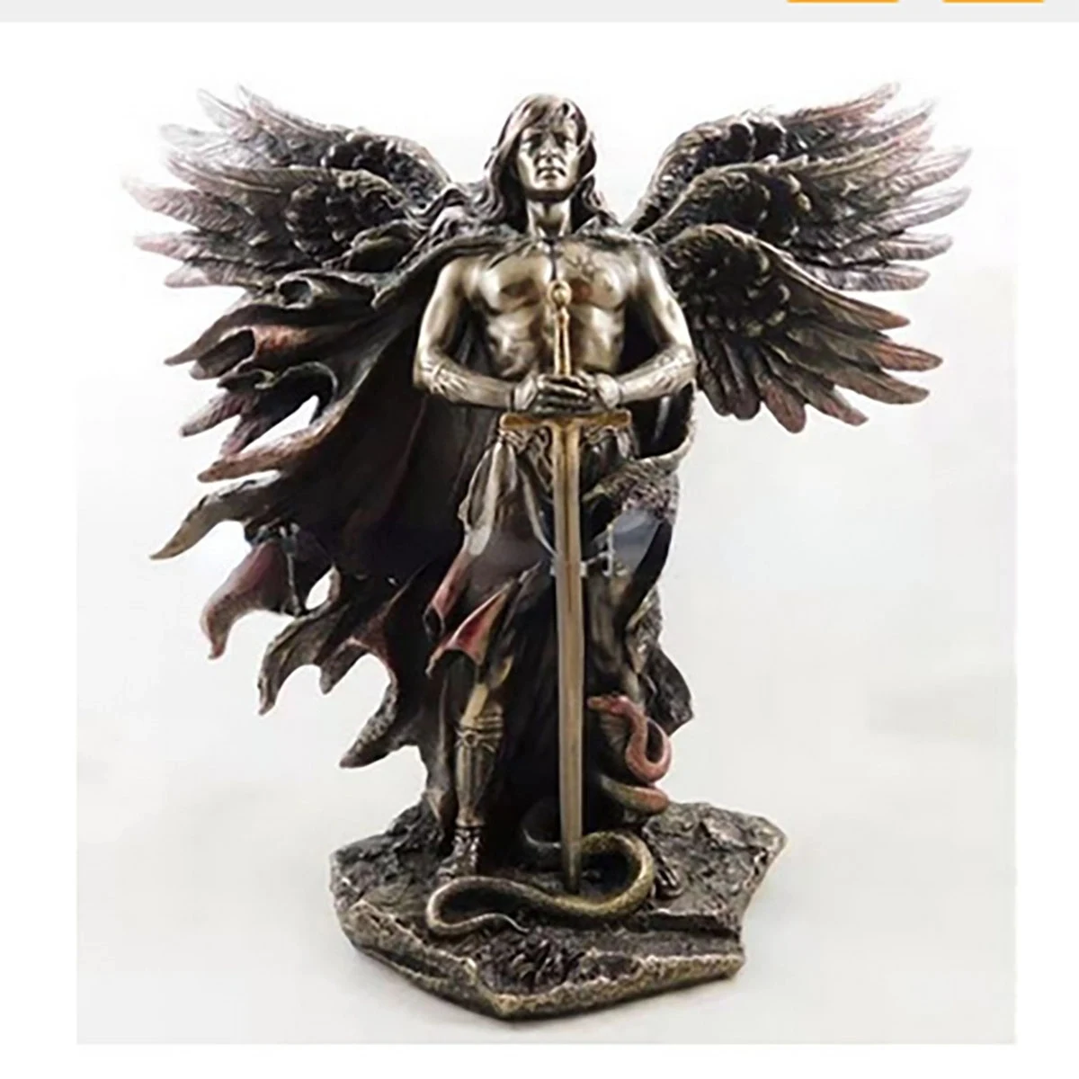Angel Monument Bronze Warrior Statue Faith Trinket 1