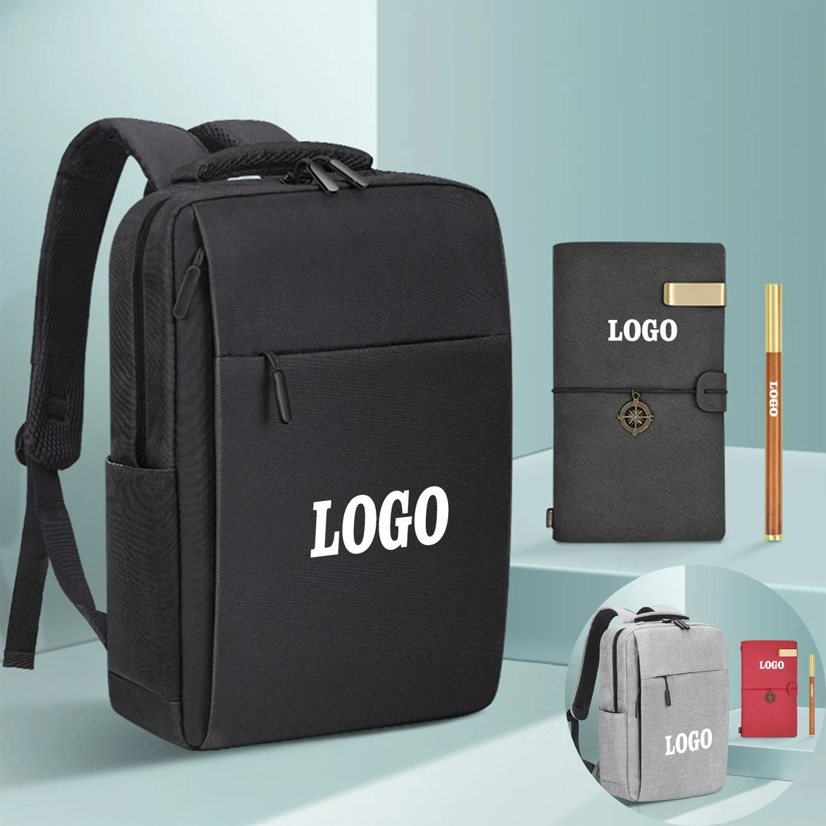 Business Travel Backpack Set Including Notebook And Pen 1