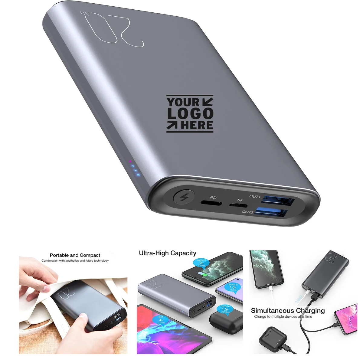 20000mAh Portable 18W High Charging Speed External Battery Pack Capacity Fast Charging Power Bank 1