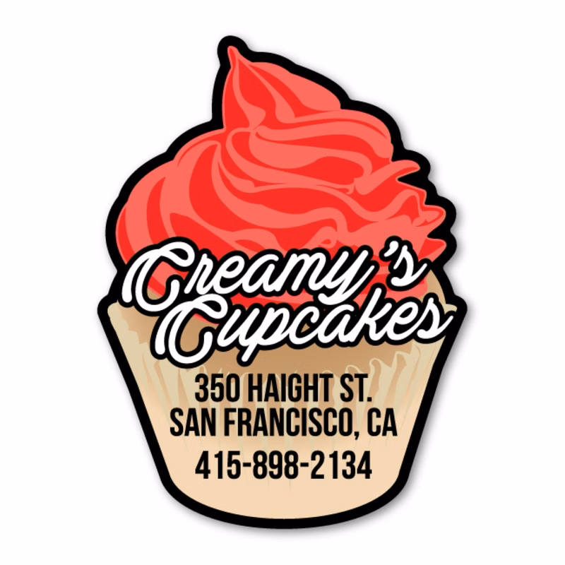 Cupcake Magnet - 3" x 4" - 30 mil - Outdoor Safe