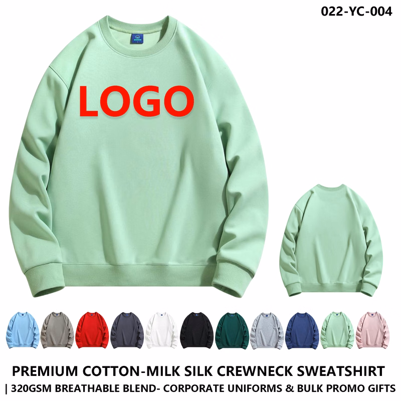Custom Logo Cotton Milk Silk Crewneck Sweatshirt