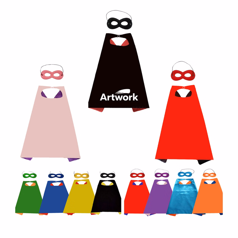 Double layered Halloween Children's Hero Cloak Mask Set