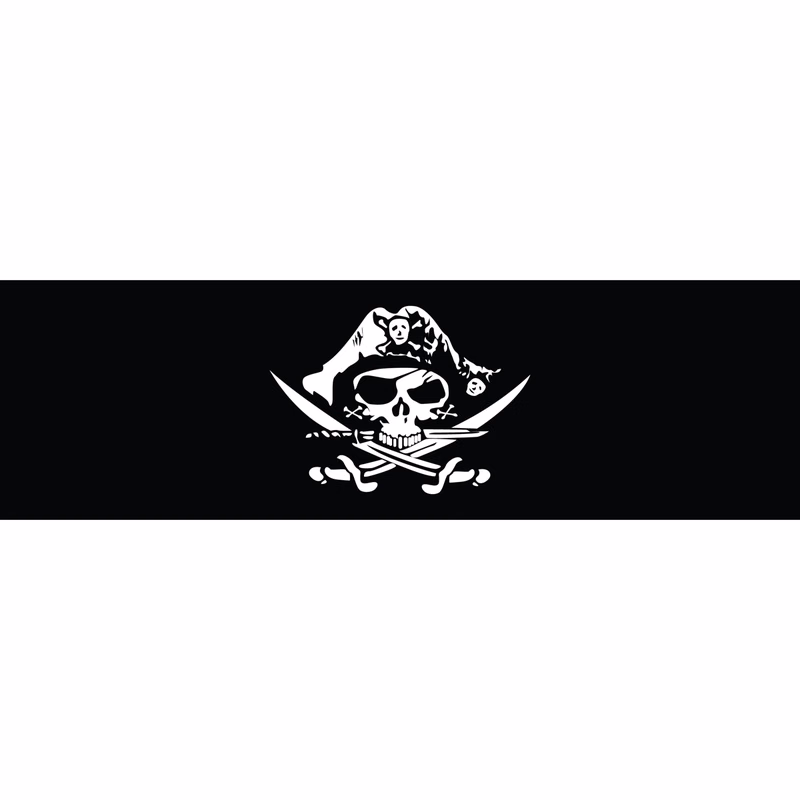 Pirate Hat Window Decals 3" x 10"