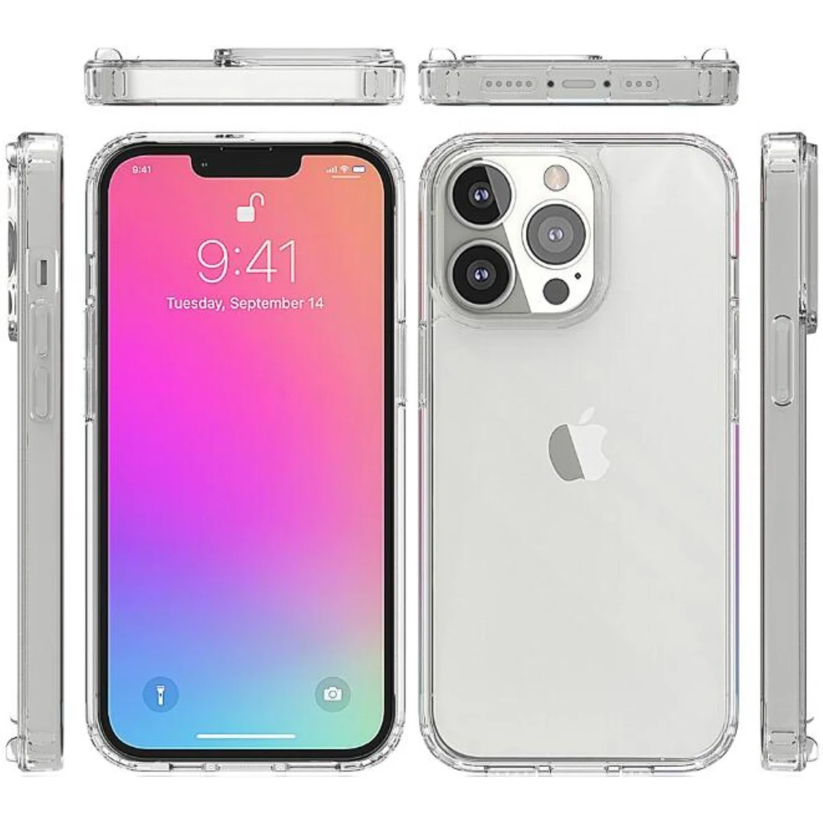 iPhone 13 Pro Clear Hard Shell Case with TPU Bumpers 1