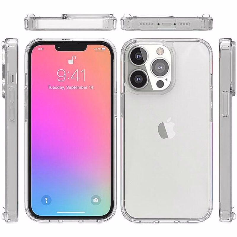 iPhone 13 Pro Clear Hard Shell Case with TPU Bumpers