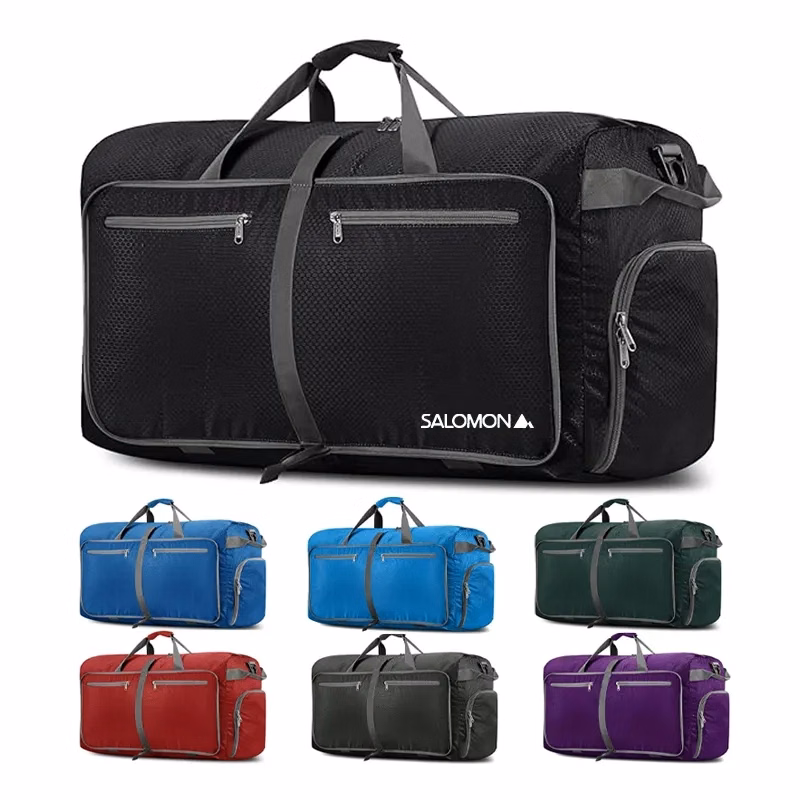 70L Large Foldable Travel Duffle Bag with Shoes Compartment