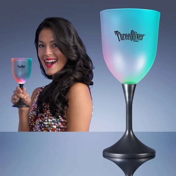 LED Wine Glass with Classy Black Base 1