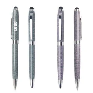 Marble Texture Metal Pen With Stylus 1