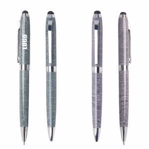Marble Texture Metal Pen With Stylus