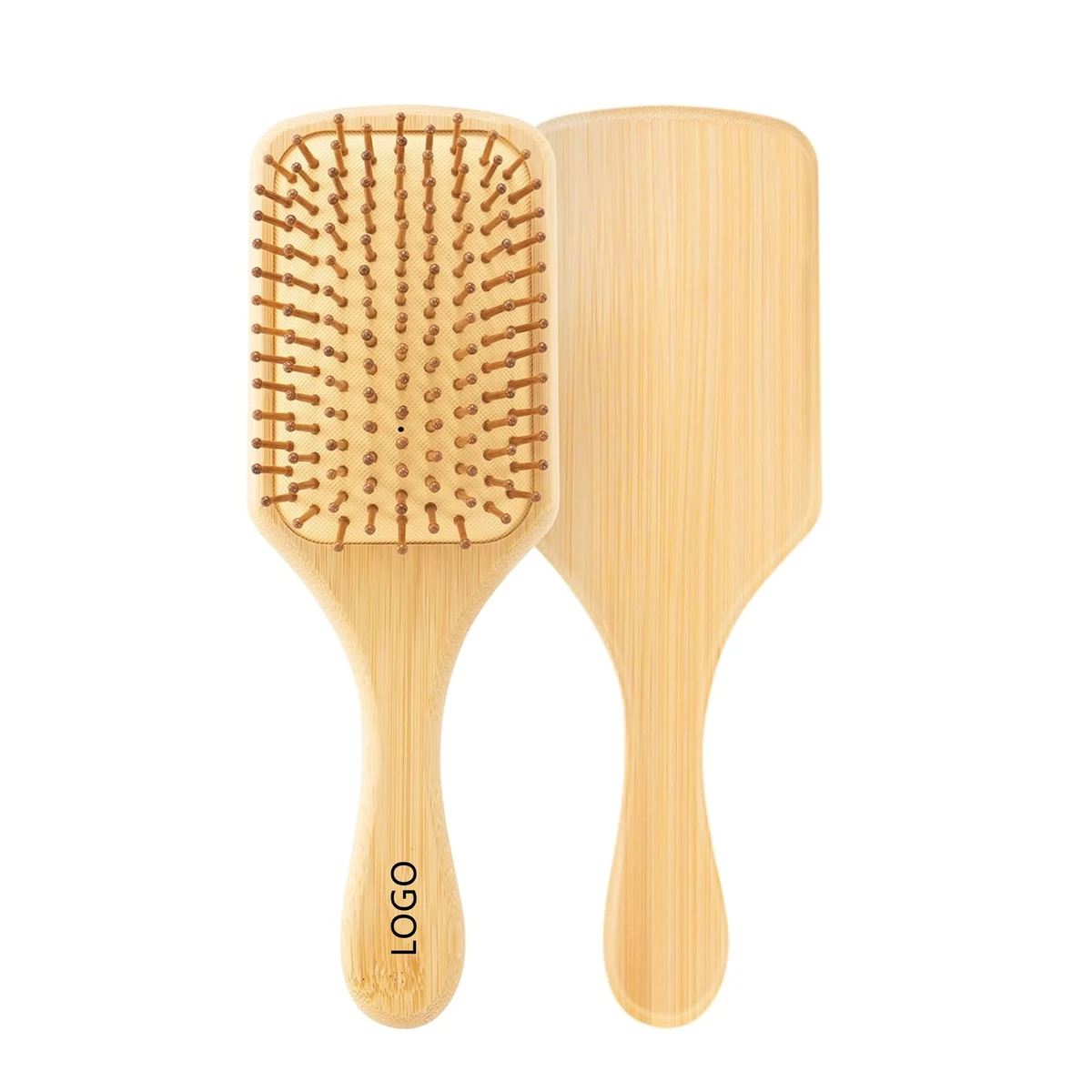 Square Bamboo Paddle Hair Brush With Bamboo Bristles For Men Women 1