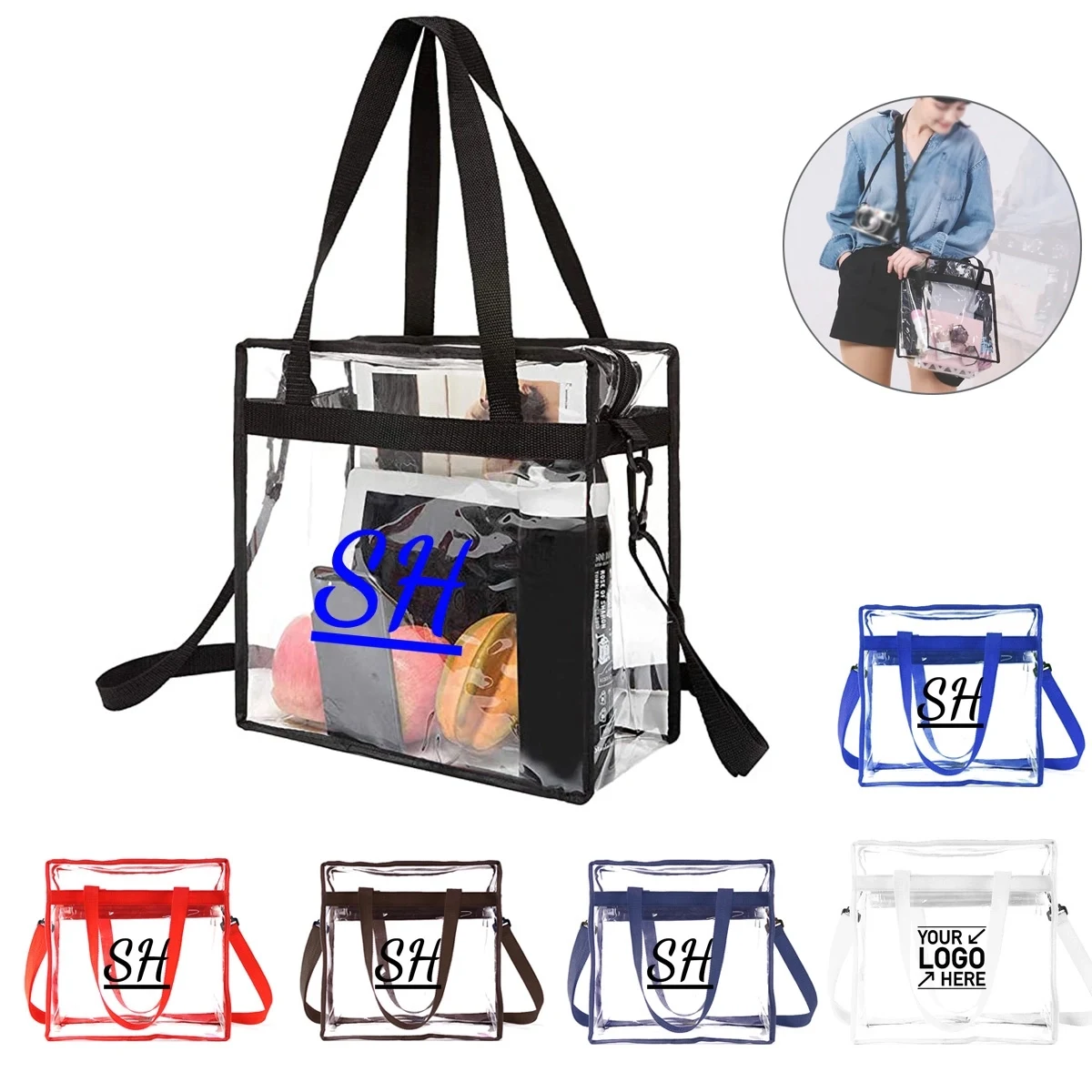 Clear Tote Bag With Zipper Closure 1