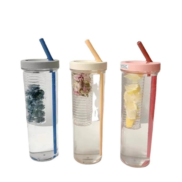 24OZ Plastic Water Bottle With Straws 1