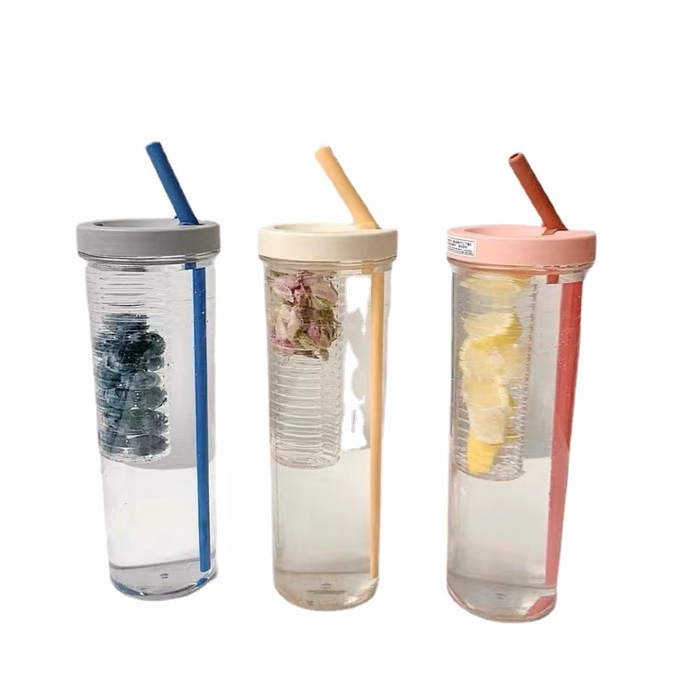 24OZ Plastic Water Bottle With Straws