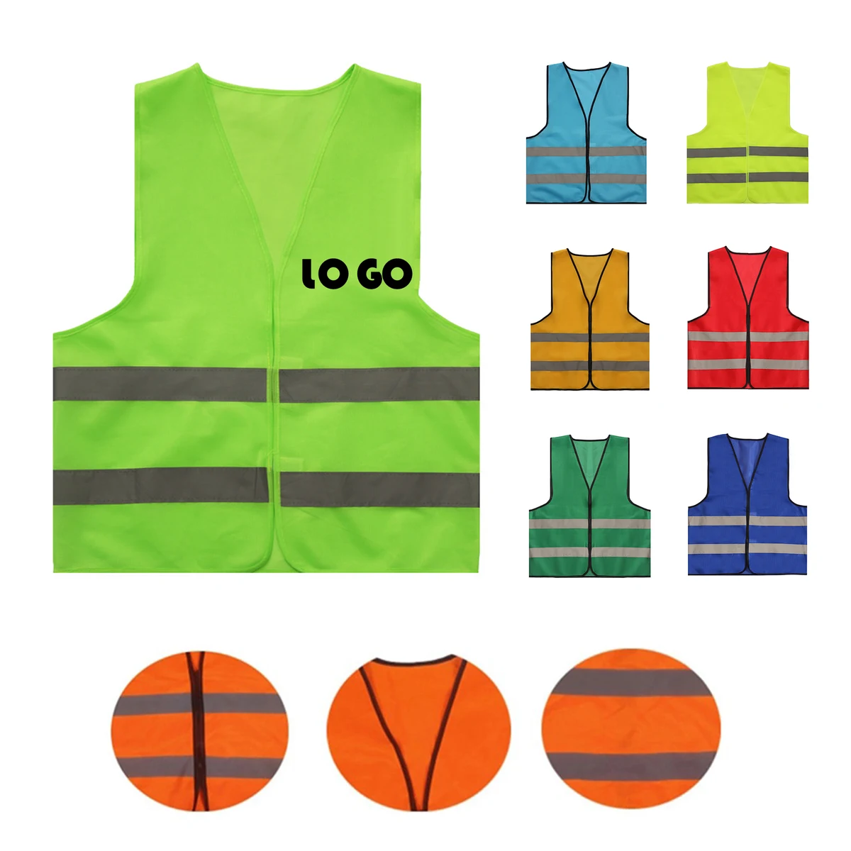 Reflective Safety Vest Magic Tape Closure 1