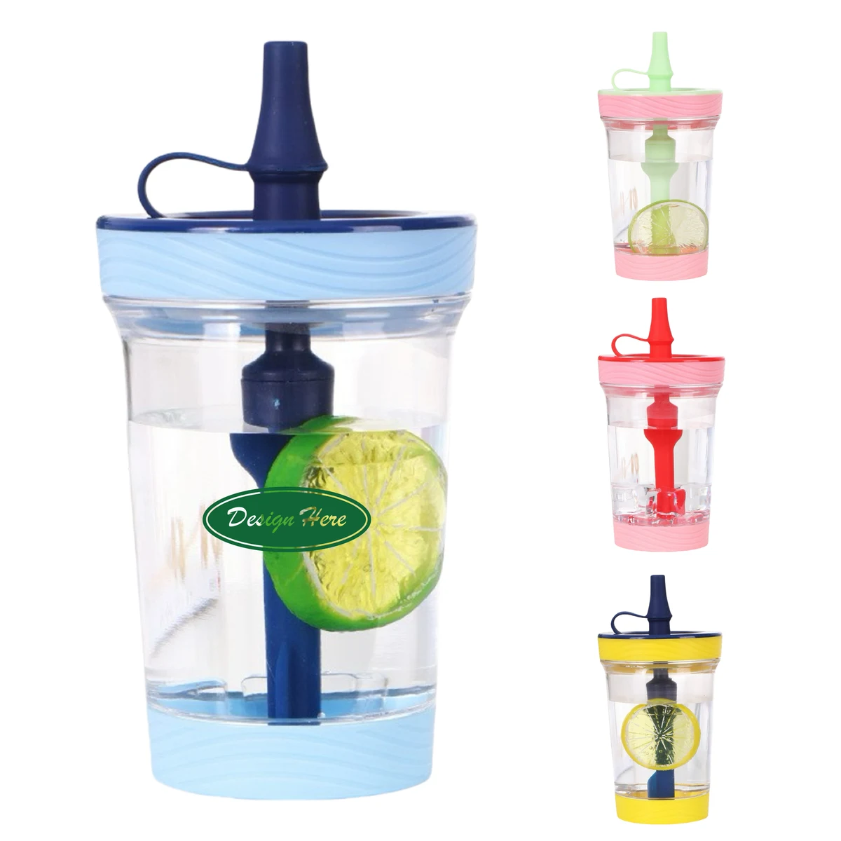 Double-layer PC material plastic straw cold brew cup 1