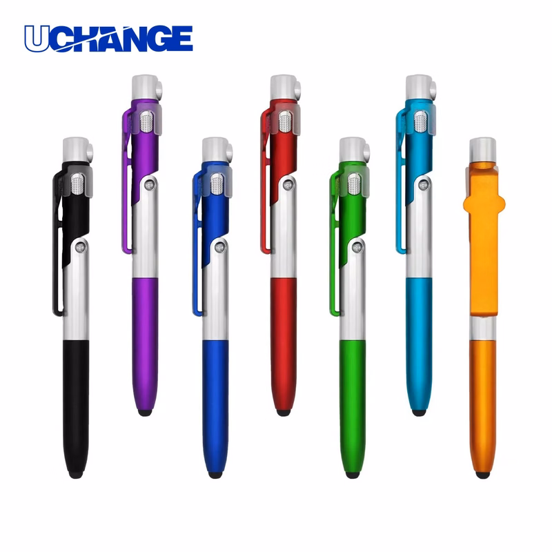 4-in-1 Folding Stylus Ballpoint Pen with LED Light