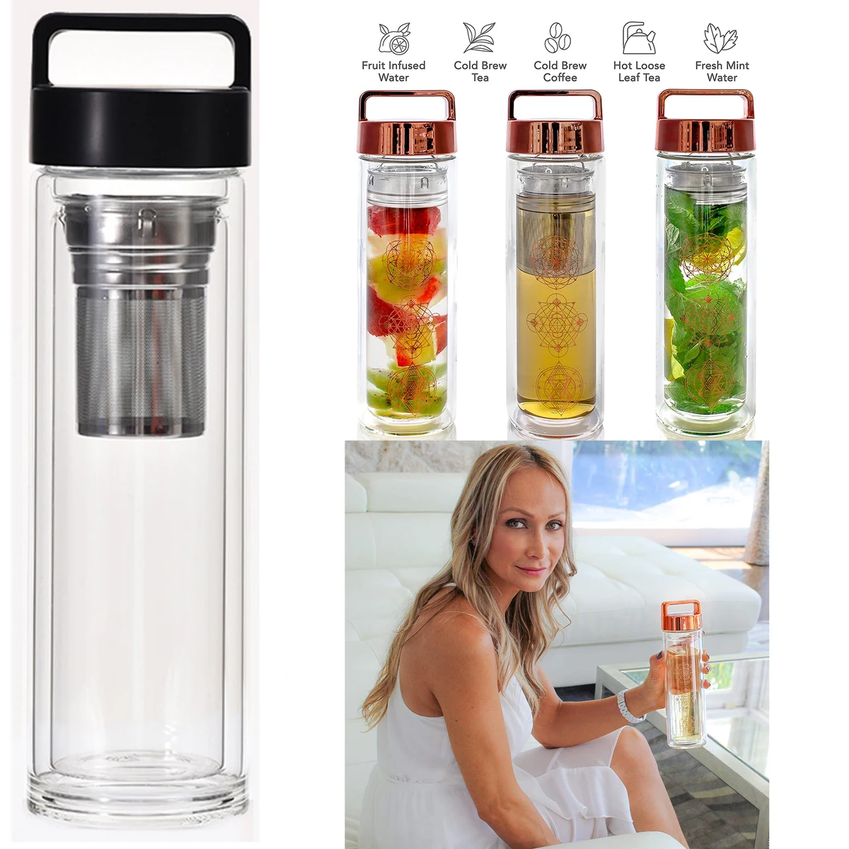 450 ml Insulated Glass Bottle 1