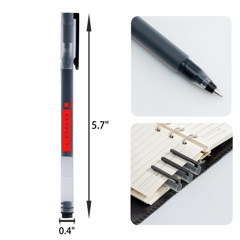 MOQ 50 PCS Transparent Black Signature Pen