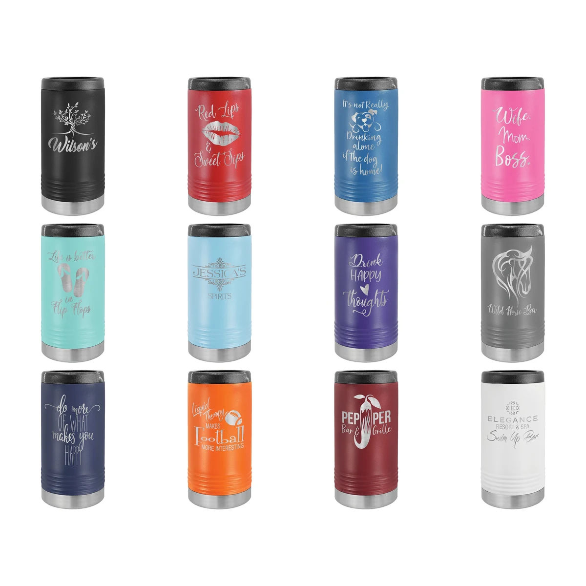 Polar Camel Stainless Steel Vacuum Insulated Slim Beverage Holder, custom koozie with logo imprint 1