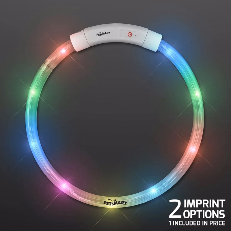 Bright Light Up Dog Collar, Rechargeable