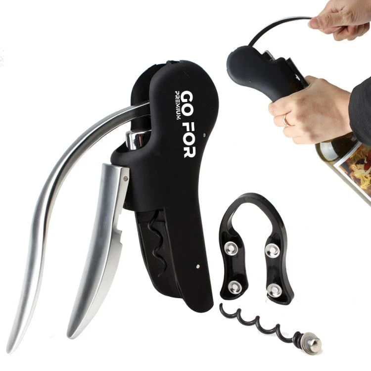 Vertical Lever Bottle Opener Set with Built-in Foil Cutter 1