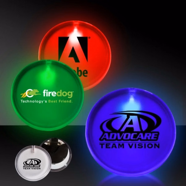 LED Glow Button Pin Badge