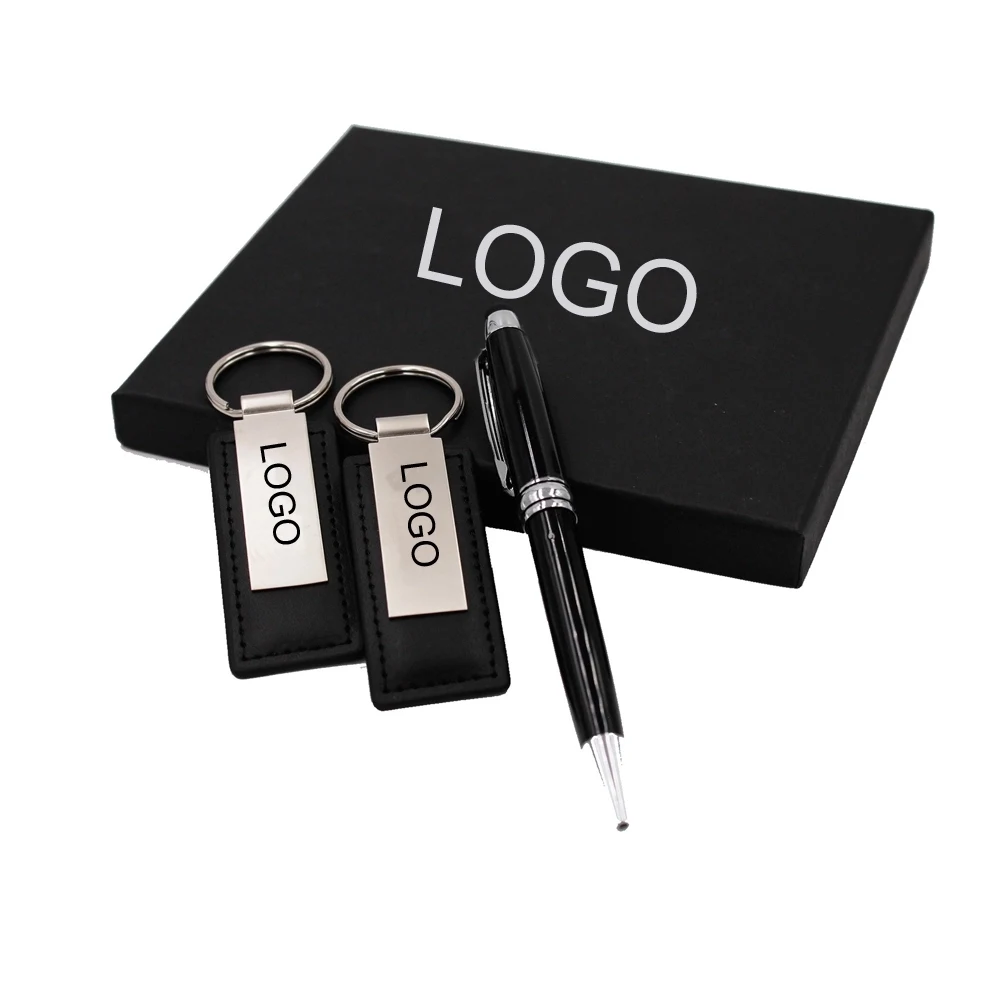 METAL PEN AND LEATHERETTE KEY TAG GIFT SET 1