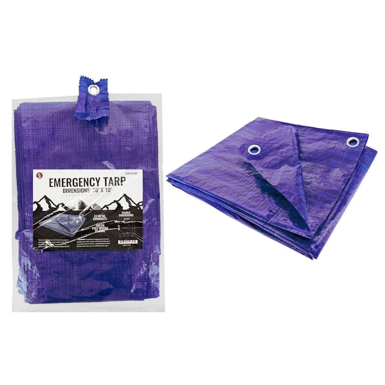 Blue Tarp with Grommets - 10" x 10" 1