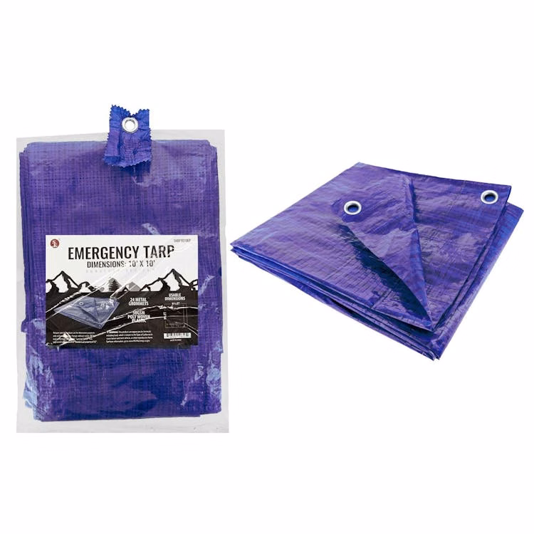 Blue Tarp with Grommets - 10" x 10"