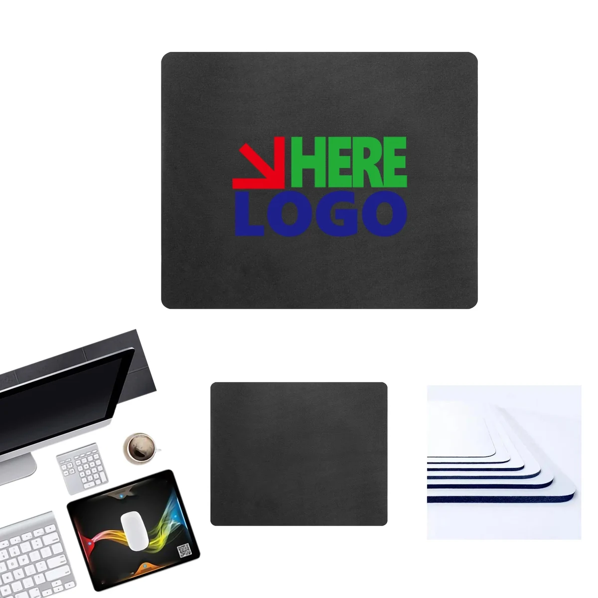 Washable Non-Slip Square Rubber Base Mouse Pad Mat MOQ100 1