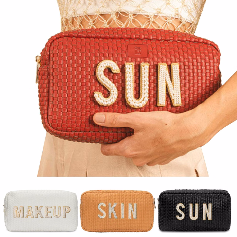 Jute Simple waterproof travel toiletry bag