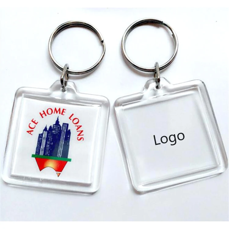 Rectangular Transparent Key Chain With Tag 1