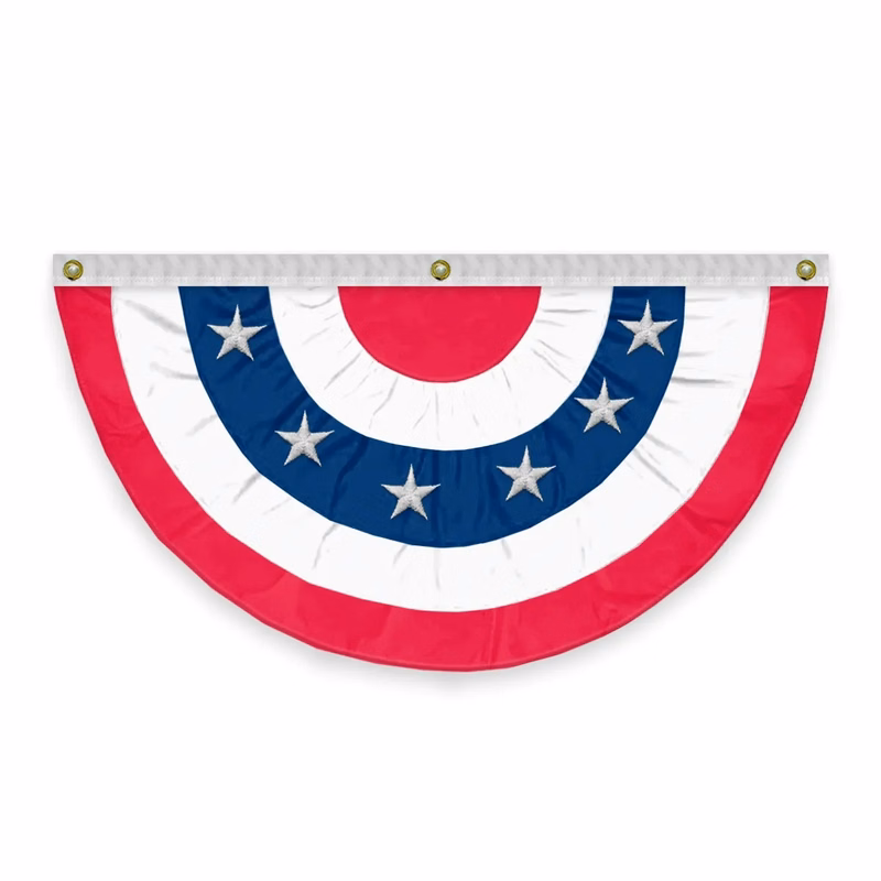 USA Pleated Full Fan With Stars 3' x 6'